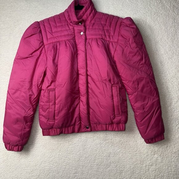 Vintage 80's Women's Ski Jacket Puffer Pink Size Medium Nylon Snow Winter - Picture 1 of 7